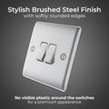 BG Electrical Double Wall Light Switch 2 Way Raised Slim Profile NBS42 20A New