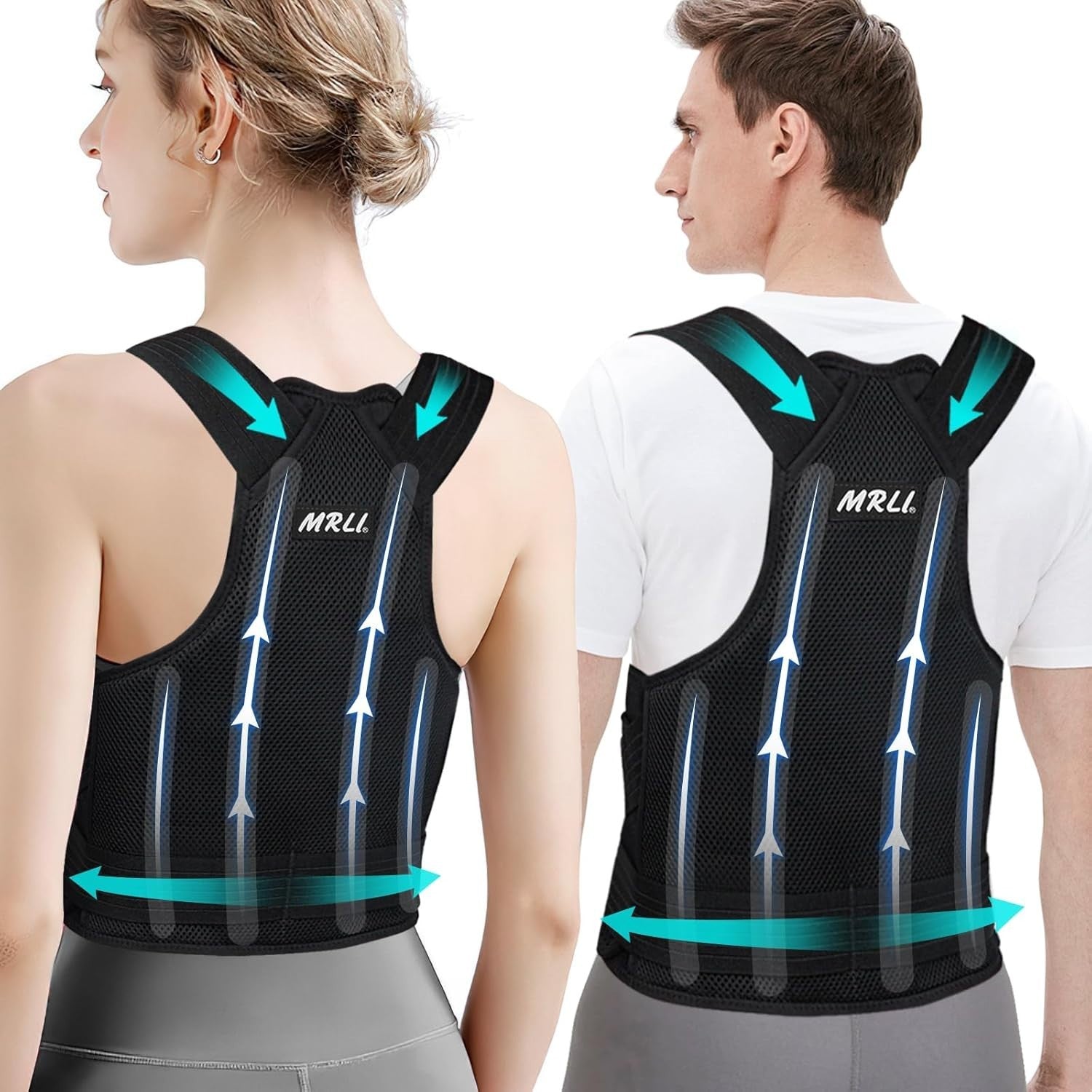 Back Support Brace Posture Corrector Adjustable Shoulder Lumbar Belt Small New