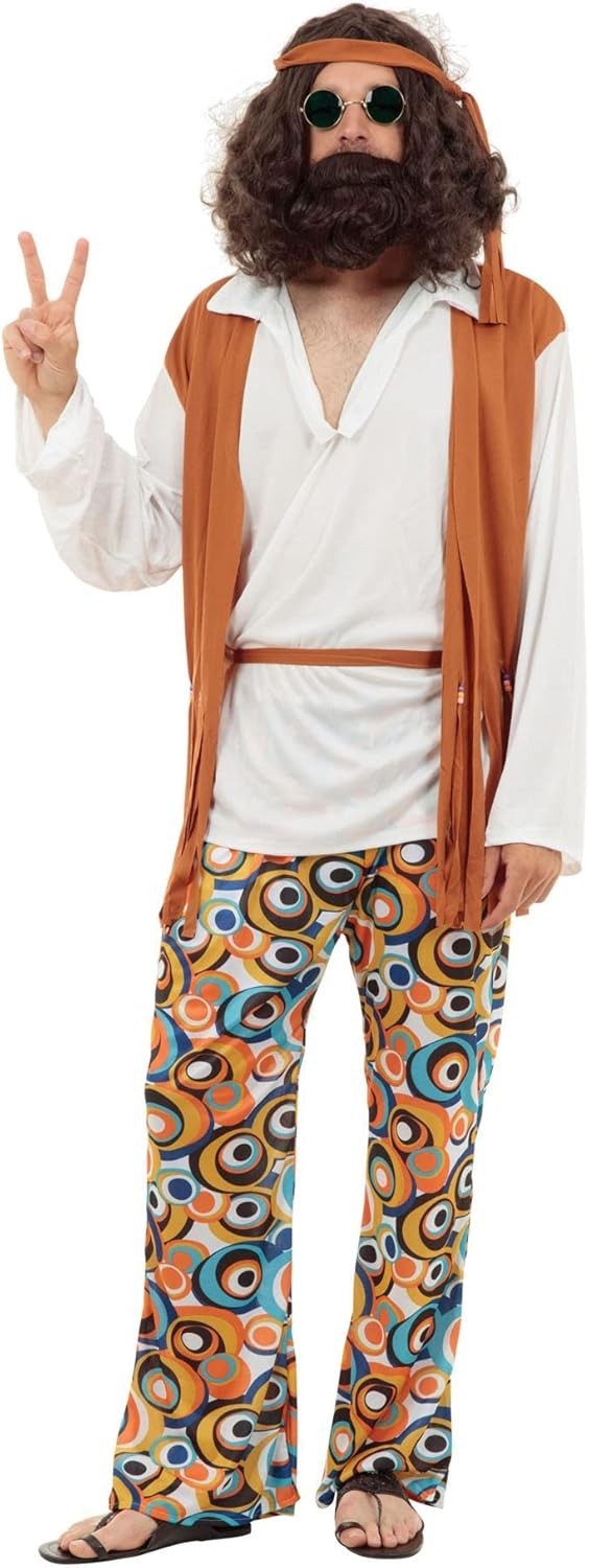 Rubies Assorted Colors Hippy Man Costume Set Extra Large Chest 46-50in New