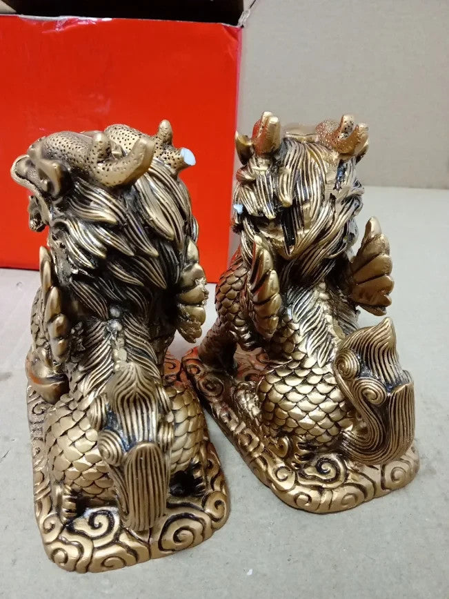 Lachineuse QiLin Couple Figurines Feng Shui Chi Lin Figurine Negative Energy