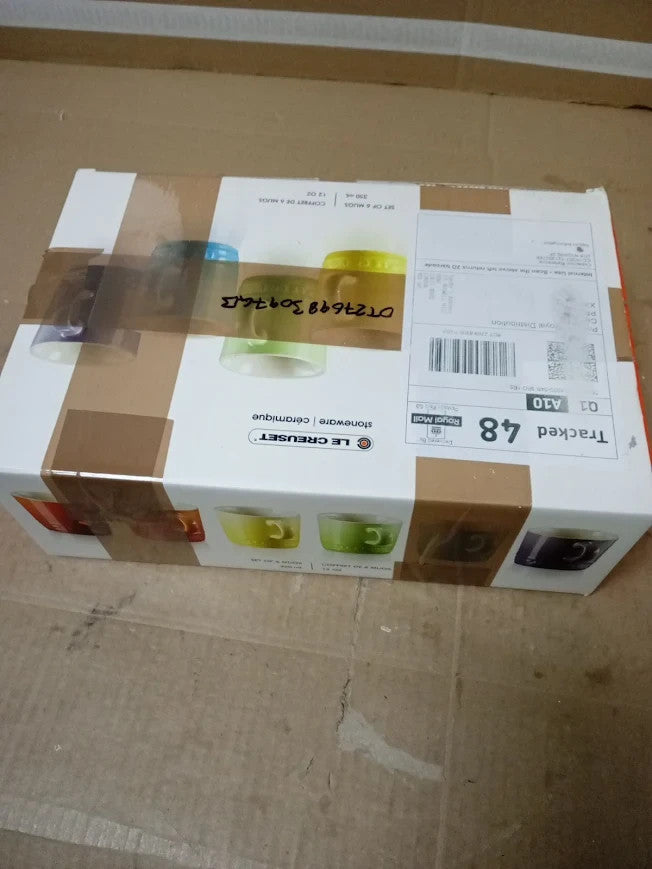 Rainbow Coffee Mugs 350ml Stoneware 6pc