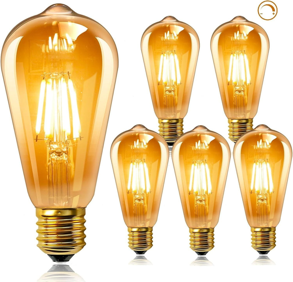 Caldarax Edison Screw Bulb E27 Vintage Light Bulb 220V ST64 E27 Led Dimmable New