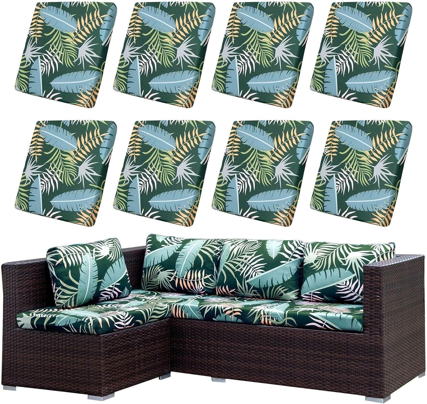LiveGo Outdoor Patio Cushion Covers Replacement Slipcovers Outdoor Couch