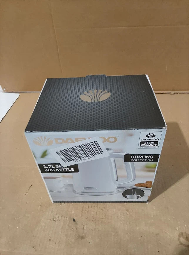 Daewoo Stirling Collection Jug Kettle 1.7L User Friendly Easy Cleaning White