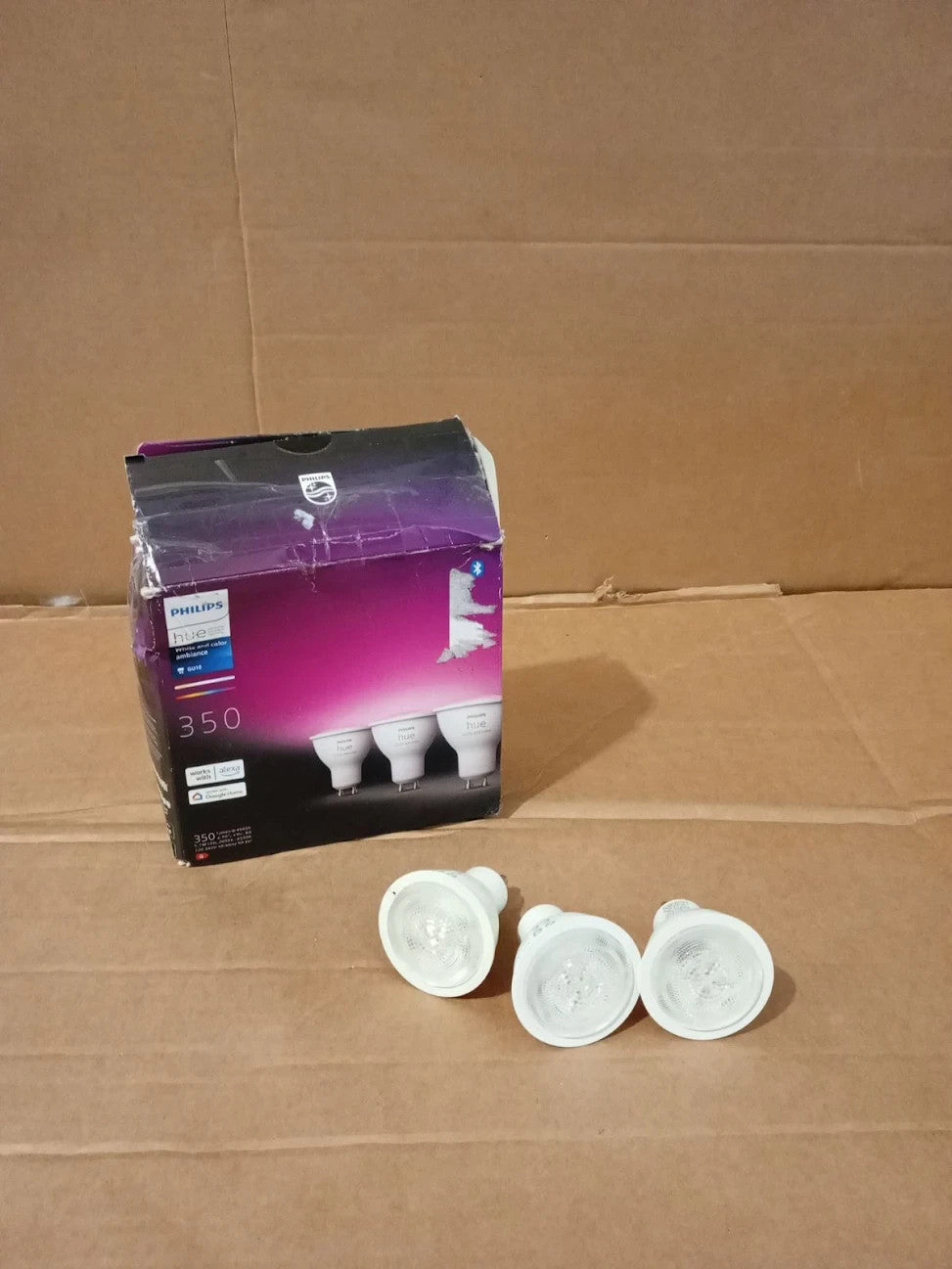 Philips Hue White Colour Ambiance Smart Spotlight 3 Pack LED GU10 350 Lumens