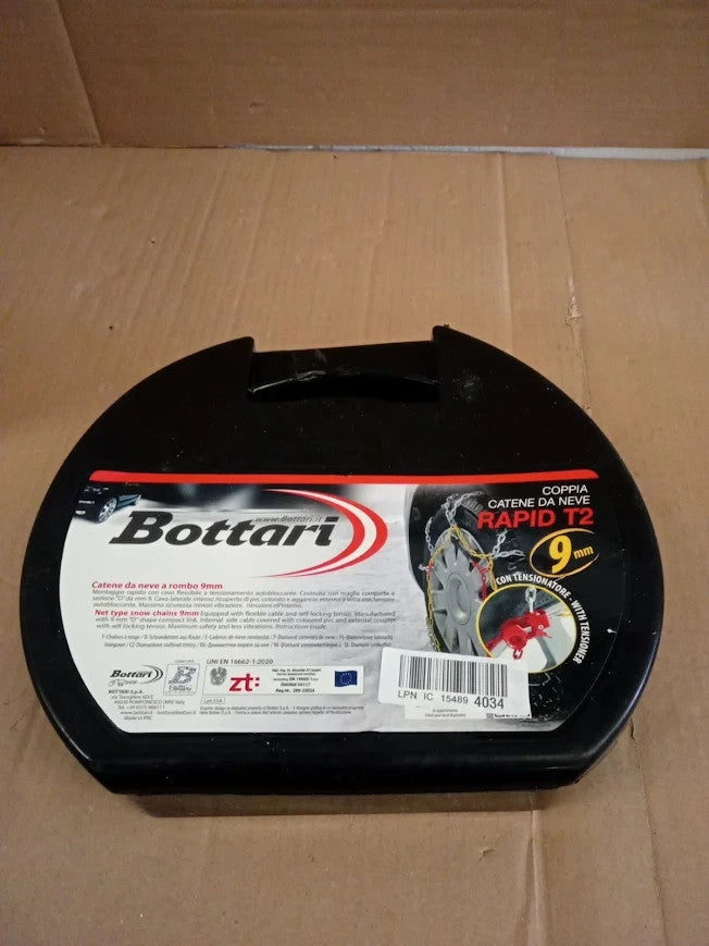 Bottari 18820 Rapid T2in 9mm Car Passenger Snow Chains TUV ONORM Size 100 New