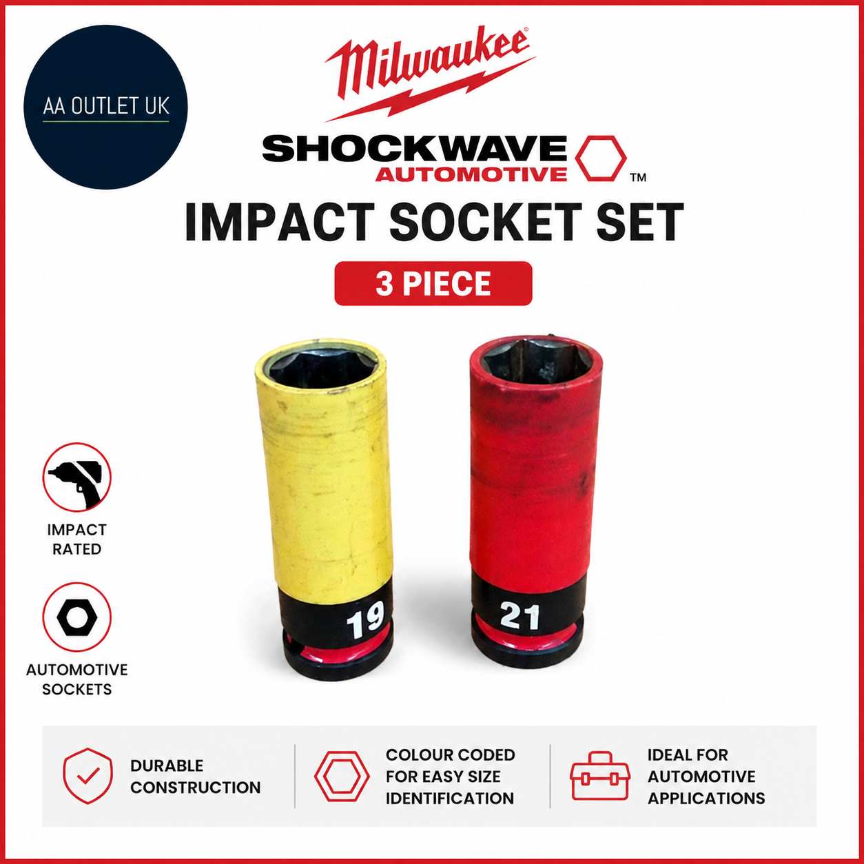 Unbekannt Milwaukee Shockwave Automotive Impact Socket Set 2Pieces