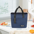 Innkgle Insulated Lunch Bag Navy Blue Peva Liner Triple Layer 14x23x22cm New