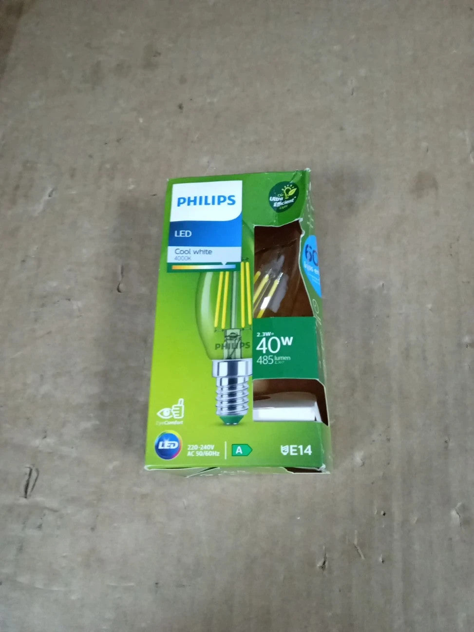 Philips Classic Ultra Efficient LED Bulb Energy Efficiency Class A E14 Base New