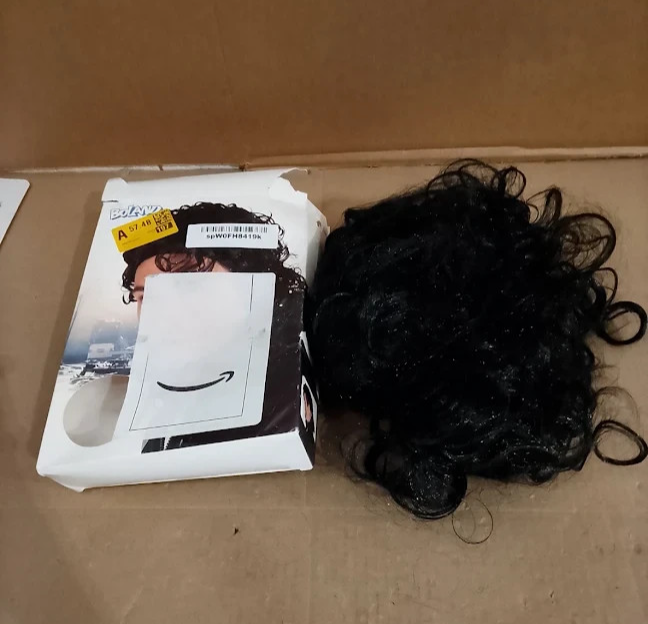 Boland Michael J. Popstar Black Curly Wig 80s Fancy Dress Costume Adult One Size