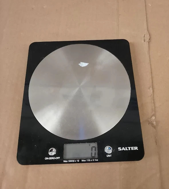 Salter Black Electronic Digital Scale Steel Platform Weight Weighing Scale