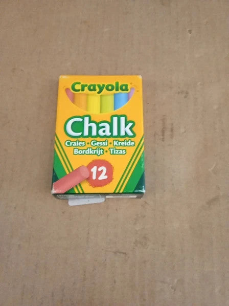 Crayola Anti Dust Coloured Chalk Assorted Colours Pack 12 Smooth Texture 4+ New