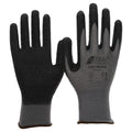 Nitras Nylotex 3520 Nylon Latex Work Gloves Grey Black 9 XL