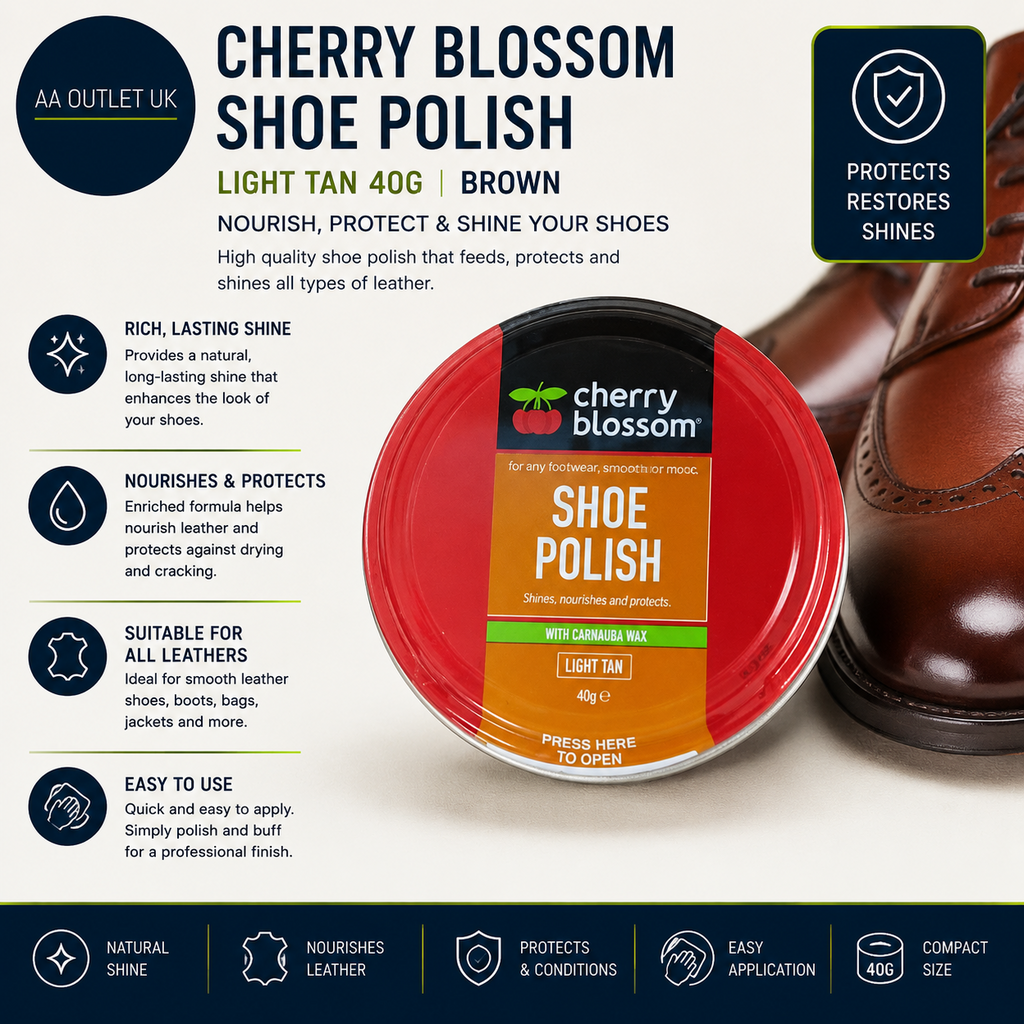 Cherry Blossom Shoe Polish Light Tan Brown Durable Design Brown
