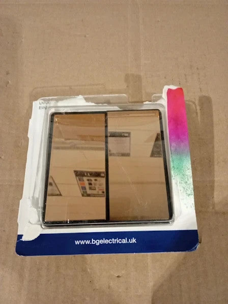 BG Electrical Double Wall Light Switch 2 Way Edge To Edge 20A 8.6x2.9x8.6cm New