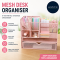 VITVITI Sturdy Mesh Desk Organiser Office Accessories Desk Stationery Pink