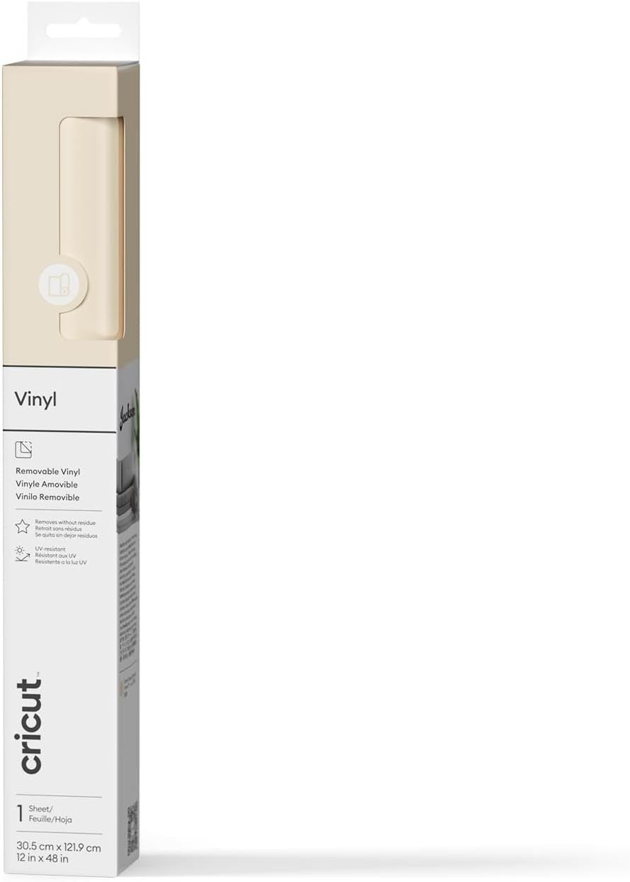 Cricut Permanent Self Adhesive Vinyl Sheet Cutting 30.5cmx1.2m Matte Cream New
