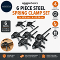 Amazon Basics 6pc Steel Spring Clamp Set 2pc 10.16cm 4 Piece 15.24cm Black Grey