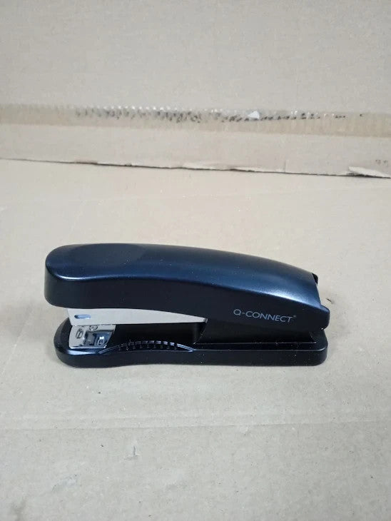 Q Connect Half Strip Plastic Stapler Black Metal Plastic Up To 20 Sheets New