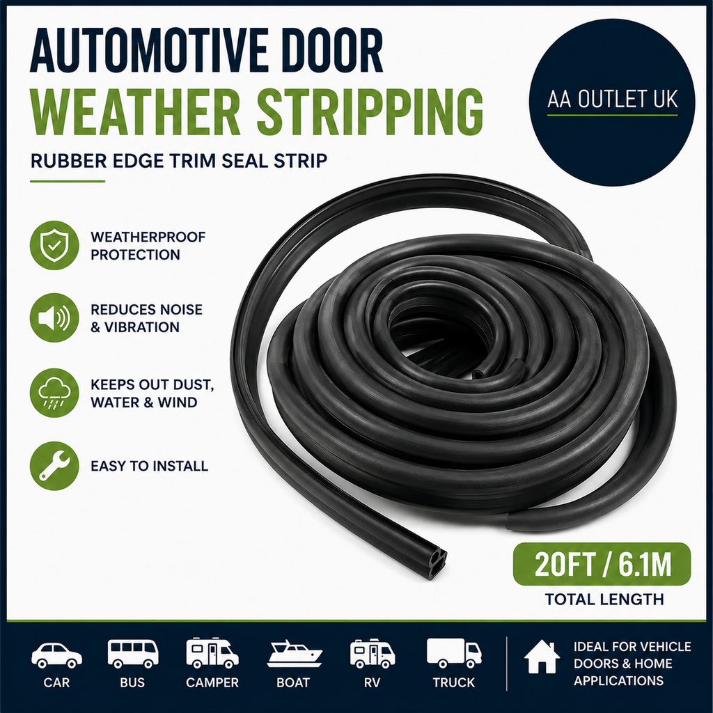 Automotive Door Weather Stripping 20Ft Car Rubber Edge Trim Seal Strip Gasket