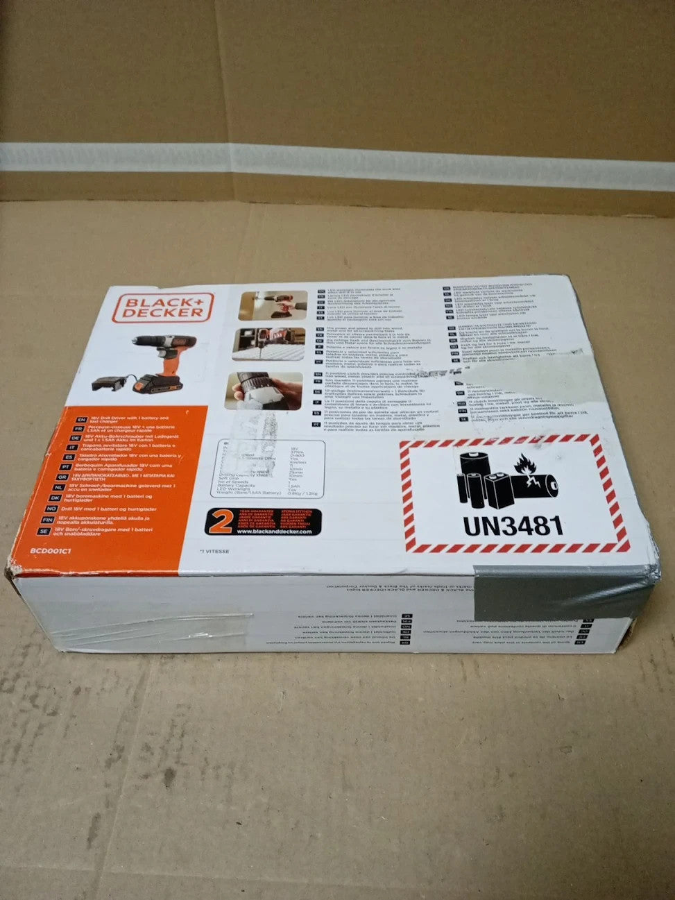 BLACK DECKER BCD001C1GB 18V Cordless 37Nm Torque Drill Driver No Charger
