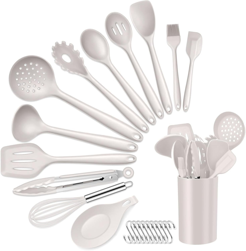 Haware Kitchen Cooking Utensils Set 13pcs Silicone Holder Dishwasher Safe New
