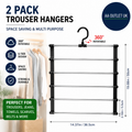 VirtuGro Trouser Hangers Space Saving Black Metal Coat Pants Black 360