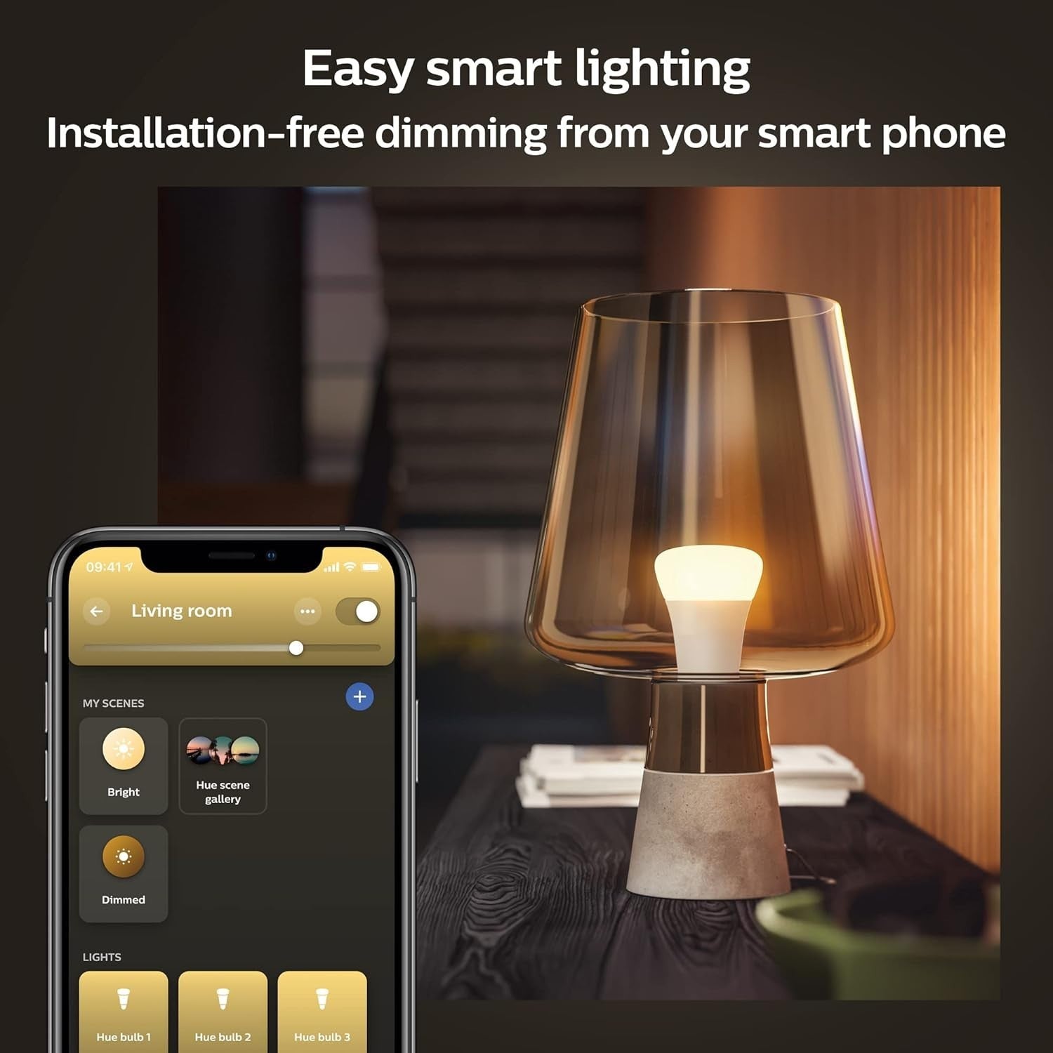 Philips Hue White E27 Lamp 1055lm Dimmable Warm White Light Controllable New