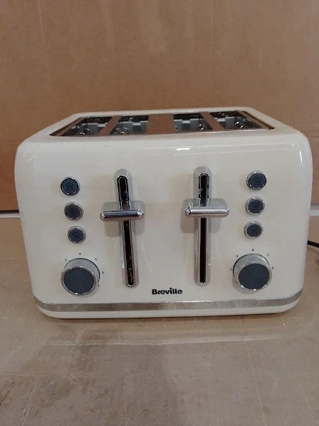 Breville Zen 4 Slice Toaster High Lift Wide Slots Cream Silver Chrome 1800W