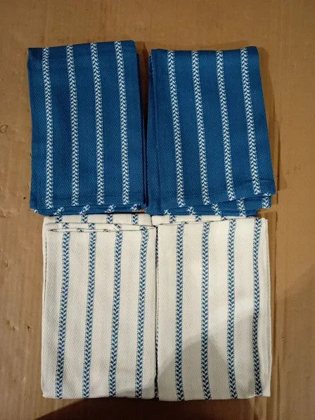Lane Linen Kitchen Towels Pack 4 Cotton Drying Dishes Blue Saphire 18x28in New