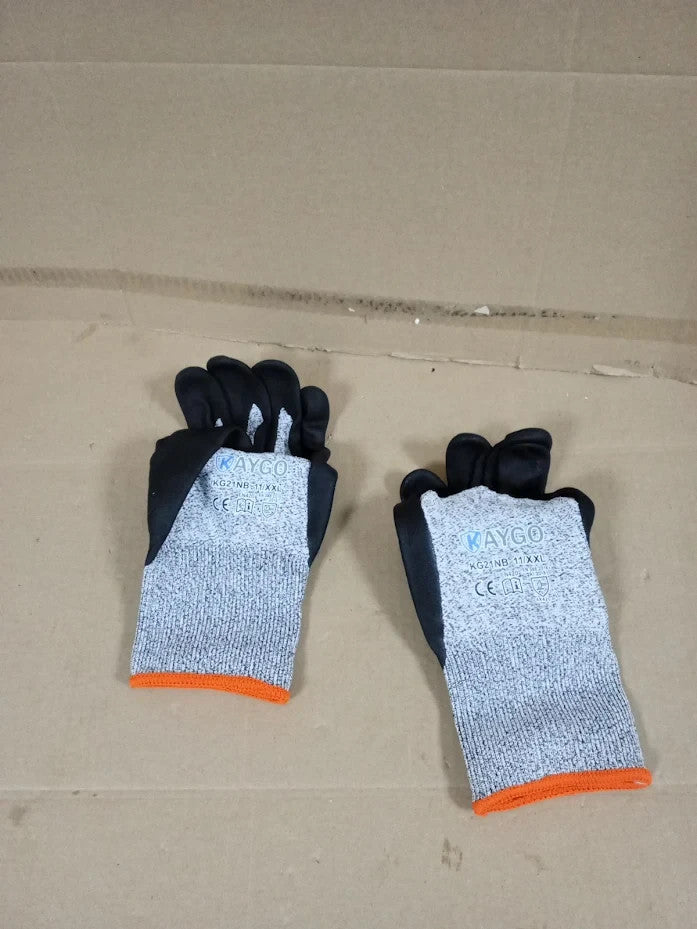KAYGO Cut Resistant Work Gloves Level C Microfoam Nitrile Coated 2 Pairs 2XL New
