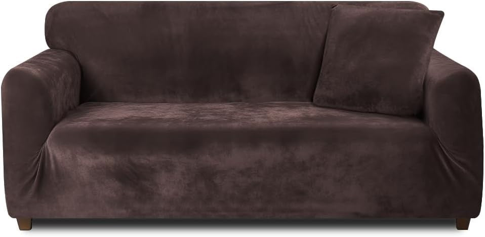 Teynewer Thick Velvet Sofa Covers 1 To 4 Seater High Stretch Non Slip Couch New