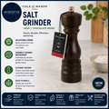 Cole & Mason London Salt Grinder Chocolate Wood 18cm Adjustable Manual Mechanism