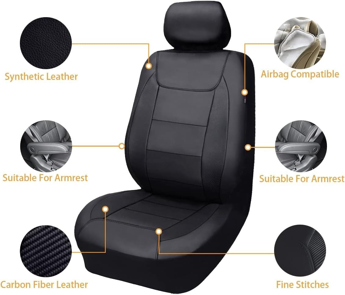 Flying Banner Carbon Fiber Car Seat Covers Floor Mats Full Set Black Purple New