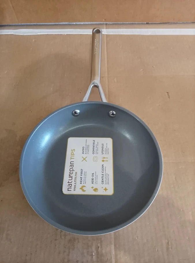 Naturepan 20cm Ceramic Frying Pan Diamond Titanium Nonstick PFAS PTFE Beige New