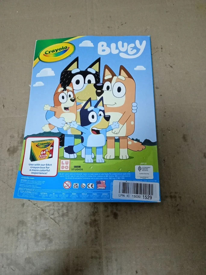 Crayola Colouring Book Bluey 96 Pages Bluey Colouring Fun Sticker Sheet 3+ New