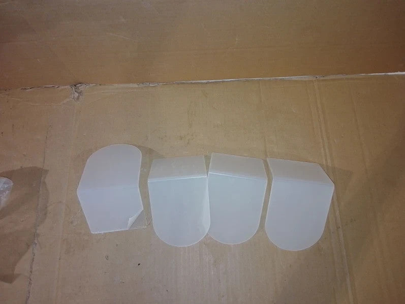 4pcs Acrylic Clear Book Ends Shelves Anti Slip Rubber Pads 10x10x13cm