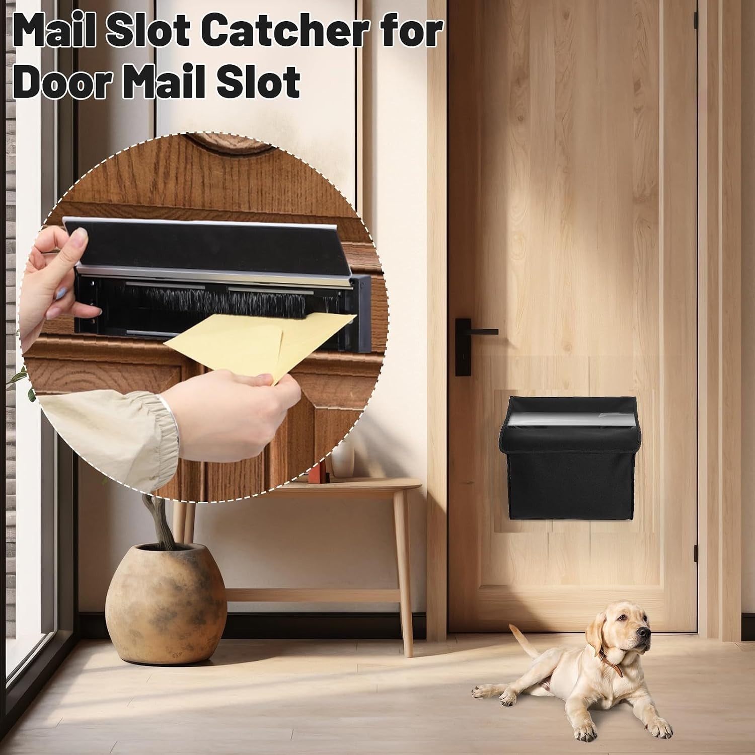 Huajiao 1 Set 12in Letter Box Mail Catcher Bag Zinc Alloy Letterbox 40-80mm New