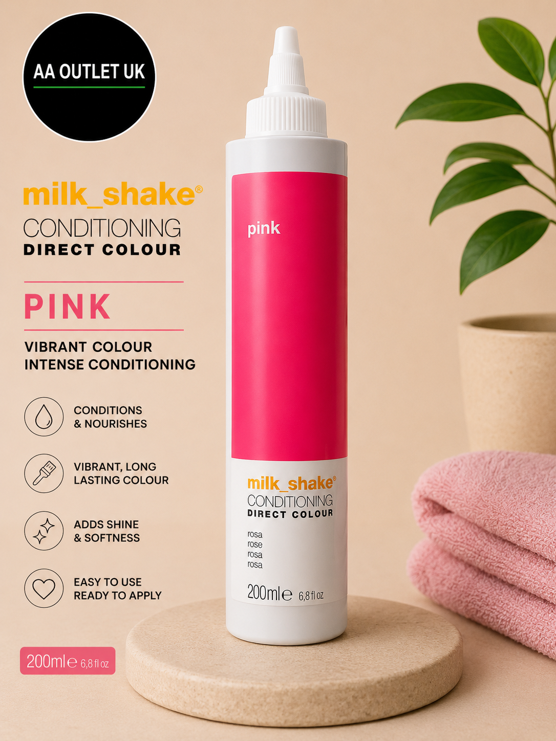 Milkshake Conditioning Direct Colour Pink Color Treated 200ml New