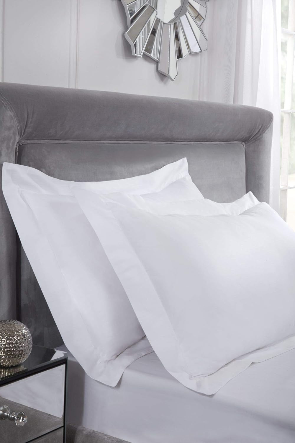 400 Thread Count Cotton Oxford Pillowcase Cotton Pair White 75x50cm New