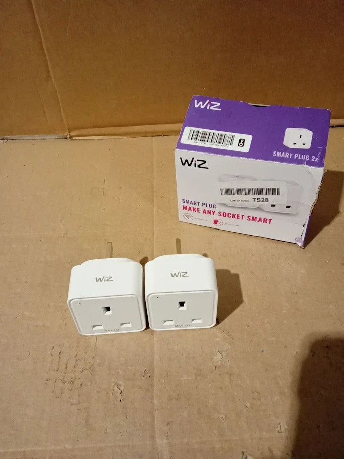 WiZ WiFi Smart Plug Type G 230V 50Hz Easy Setup Matter Certified 2pc New