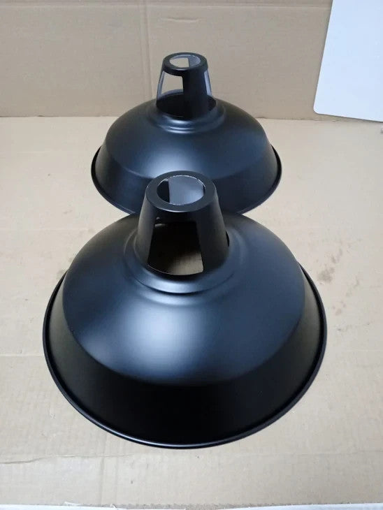 2 Pack Black Inner White Lampshade Ceiling Lamp 30cm Industrial Pendant New
