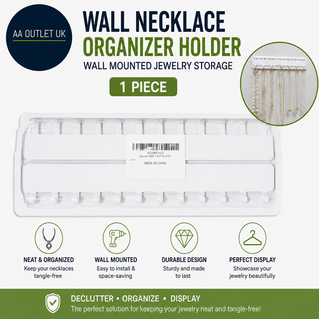 Josmimic Wall Necklace Organizer Holder Wall Mounted Jewelry Hanging Storage