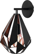 Eglo Wall Lamp Carlton 1 Vintage Light Metal Lighting Black Copper 33x20.5cm New