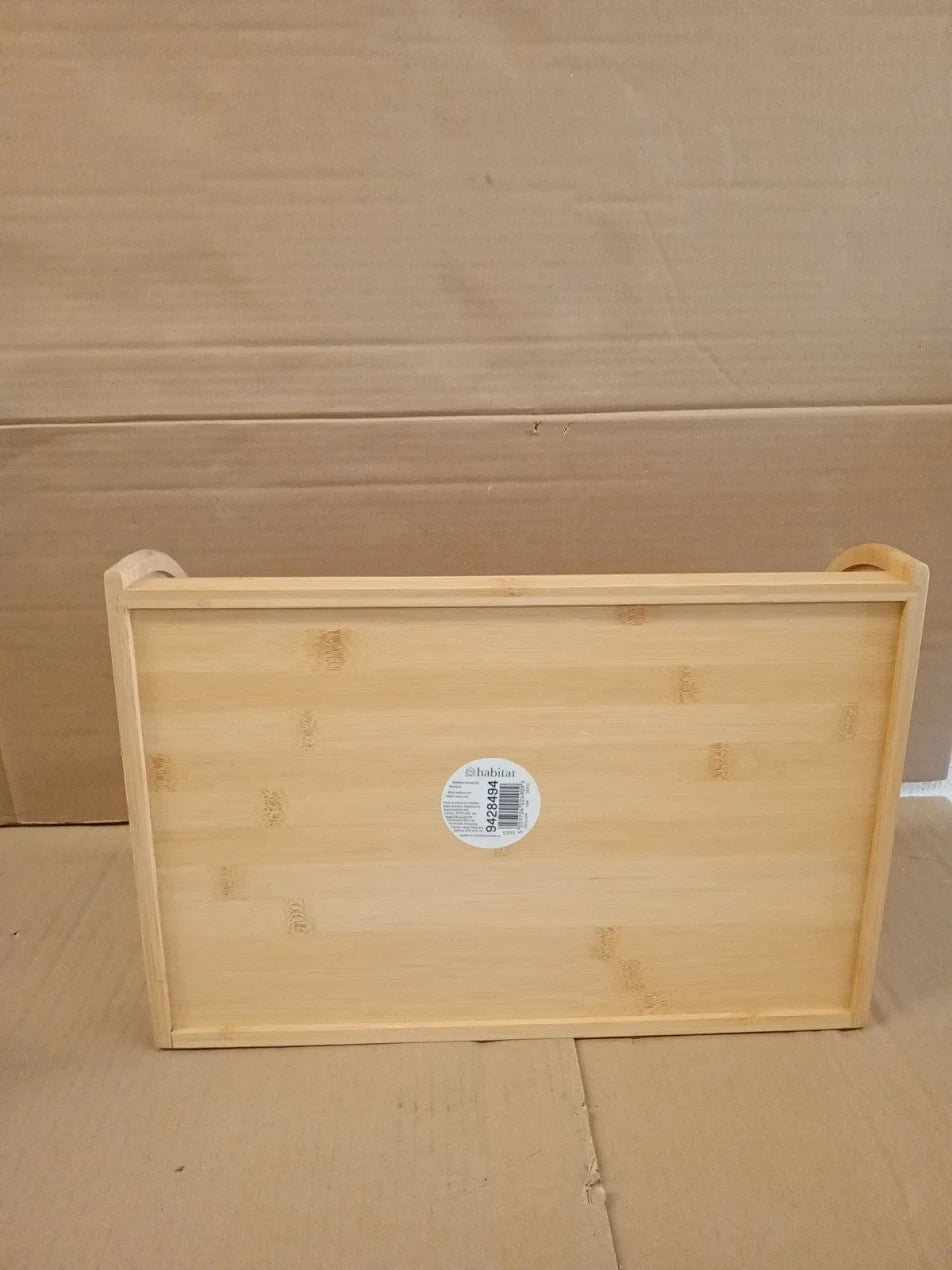 Habitat Bamboo Bread Bin Roll Top Lid 16x38x26cm Full Loaf Kitchen Kit