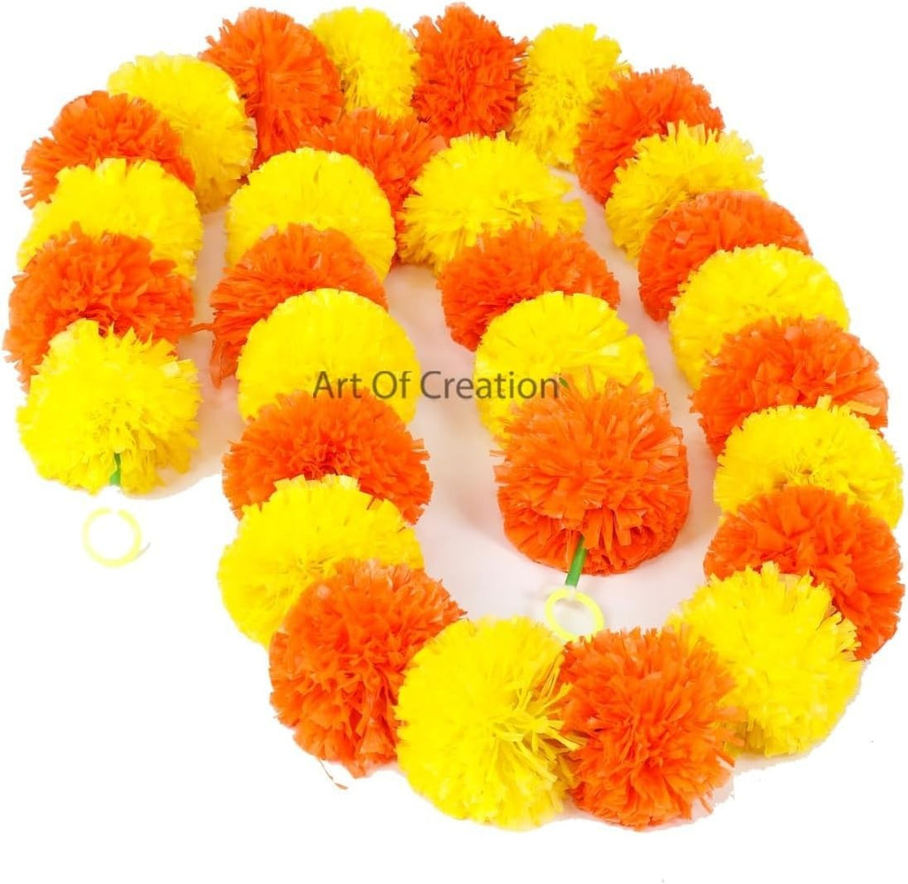 Art of Creation 2 Pieces 5ft Marigold Garland Flower Indian American Floral New