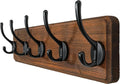 Webi Coat Rack Wall Mounted Hooks Hanger Wood 5 Hook Hanging Clothes Hats New