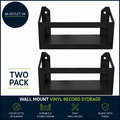Hudson HiFi Wall Mount Vinyl Record Storage 25 Album Display Holder Black Satin