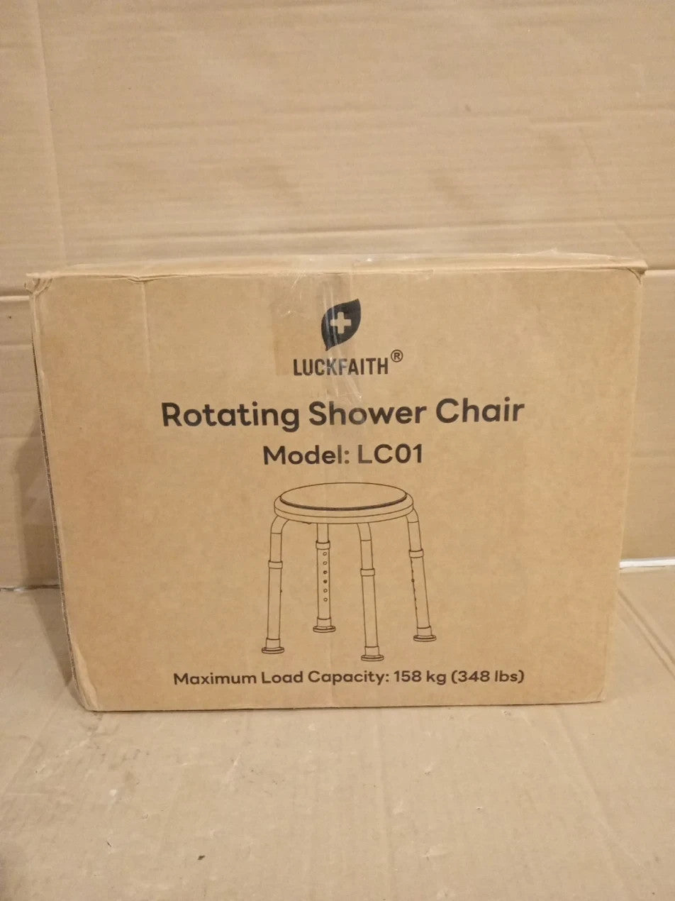 360° Swivel Shower Chair Adjustable Height Non Slip Bathroom Stool Lightweight