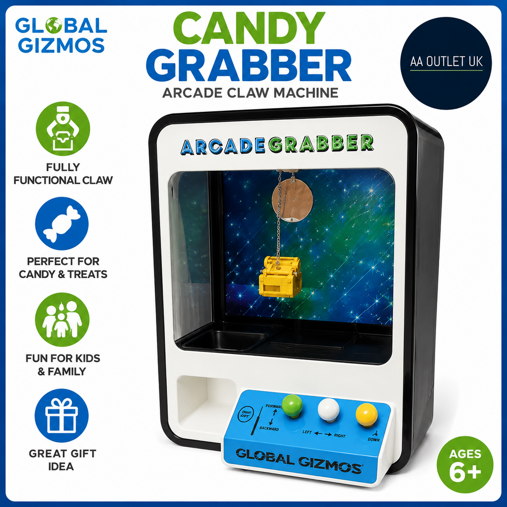Global Gizmos 50189 Candy Grabber Claw Machine Arcade Game Kids Black New